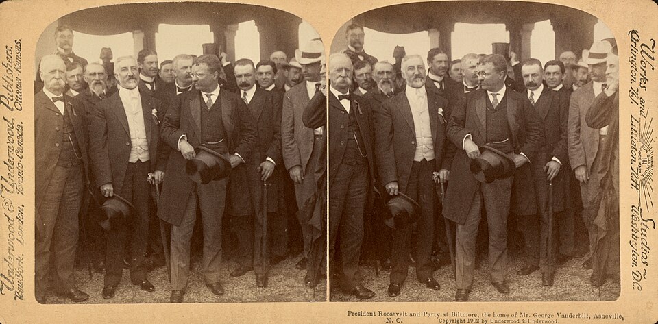 President Theodore Roosevelt and his party photographed at Biltmore in September 1902