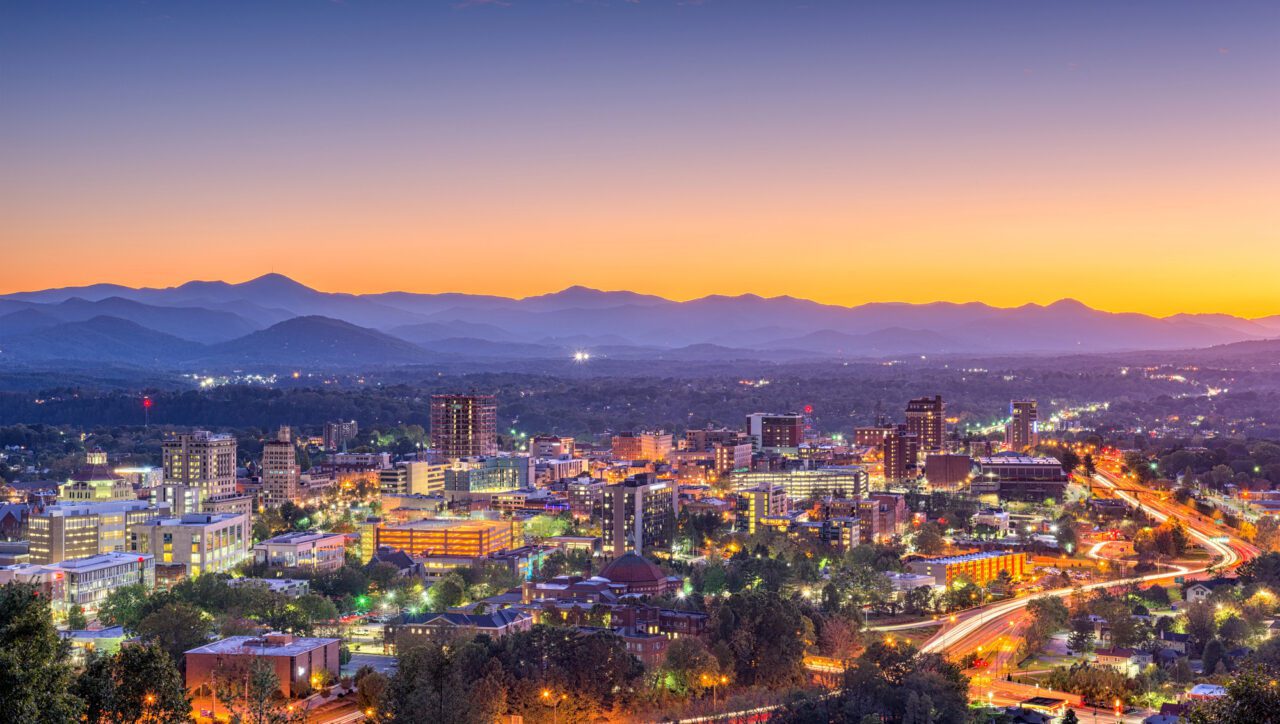 Asheville NC at night
