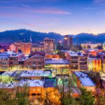 Aerial view of downtown Asheville, North Carolina