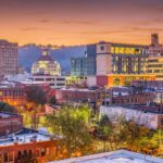 Aerial view of downtown Asheville, North Carolina