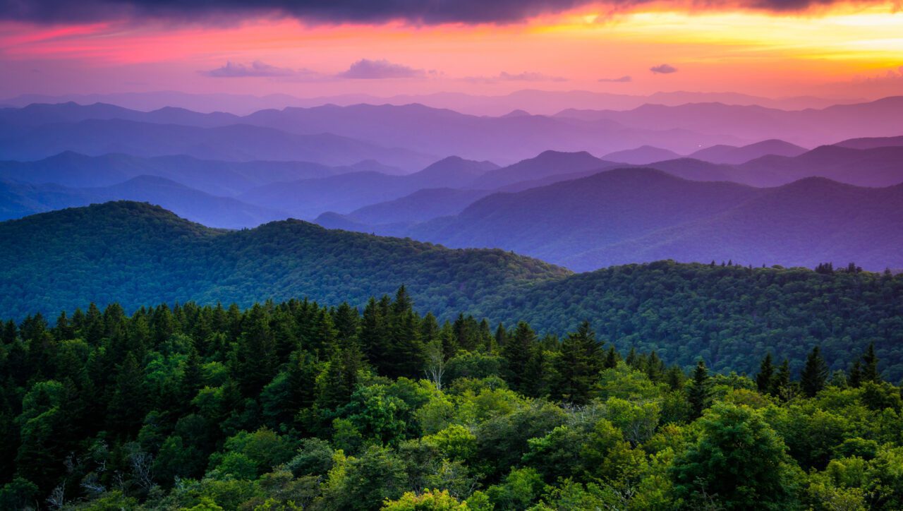 Blue Ridge Parkway with Mountain Views