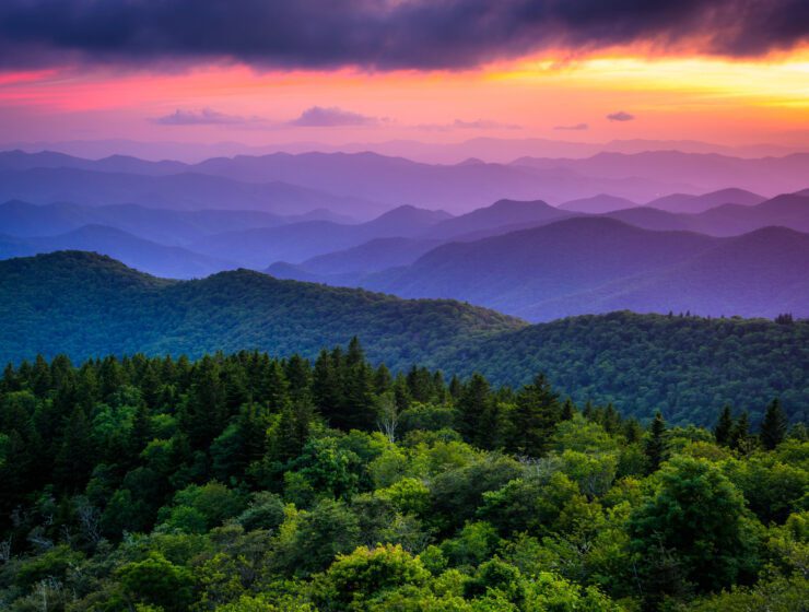Blue Ridge Parkway with Mountain Views