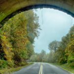 Blue Ridge Parkway with Mountain Views in Fall