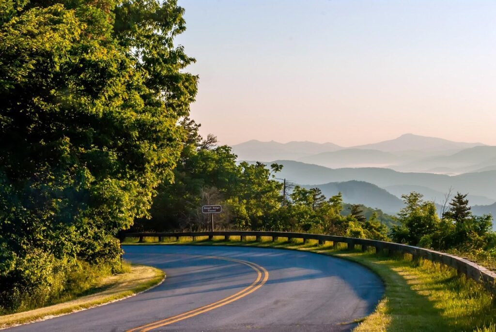 Blue Ridge Parkway with Mountain Views
