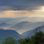 Blue Ridge Parkway with Mountain Views at Sunrise